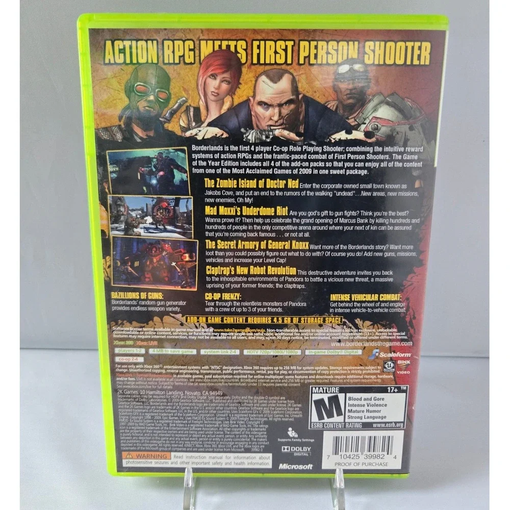 Borderlands Game of the Year GOTY - Xbox‎ 360 - CIB - 2 Discs Manual Poster